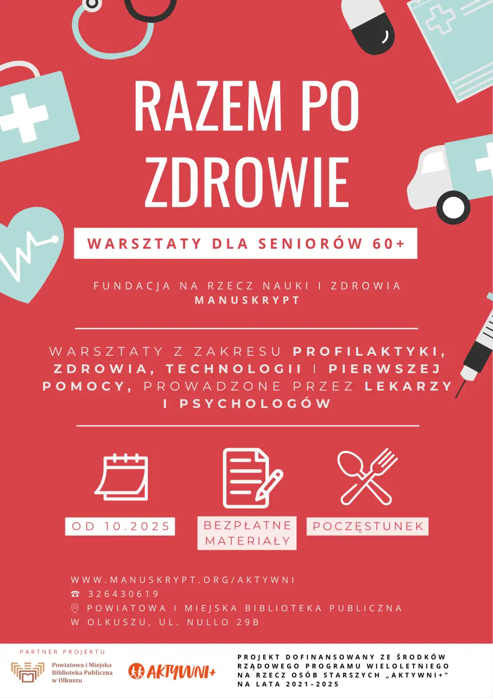 RAZEM PO ZDROWIE - WARSZTATY DLA SENIORÓW 60+