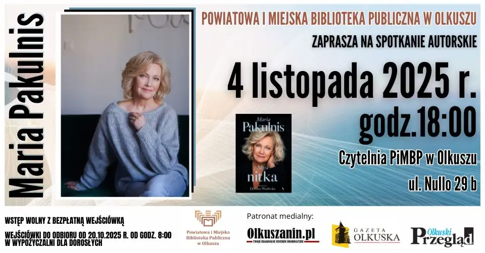 SPOTKANIE AUTORSKIE Z MARIĄ PAKULNIS